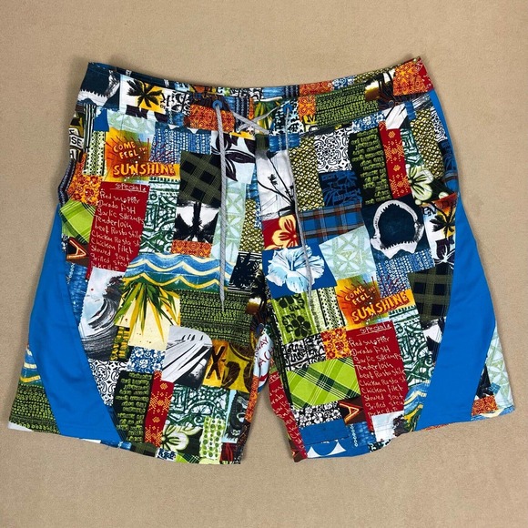 Columbia Swim Trunks Adult‎ 42 Multicolor Drawstring Beach Travel Quick Dry Mens - Picture 1 of 11